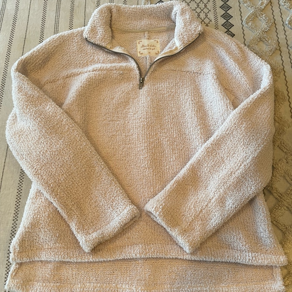 Quarter zip fluffy pullover